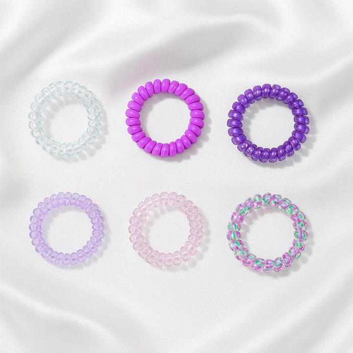 Tangle-Free Spiral Hair Coils - Set of 6 - Purple
