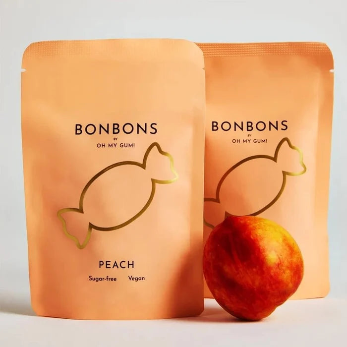 Vegan Peach-Flavored Sugar-Free Bonbon Candies - 10pcs