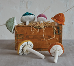 Velvet Mushroom Ornament - Pine & Moss