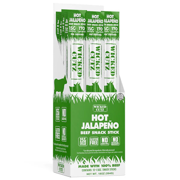 Wicked Cutz Beef Snack Sticks 12pk