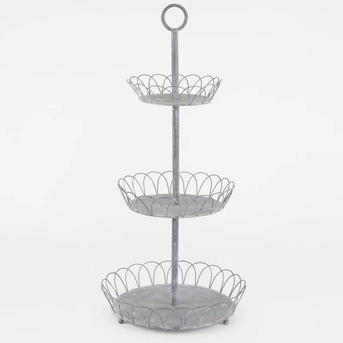 Zinc Three Tiered Looped Stand | 75cmH - Suzie Anderson Home