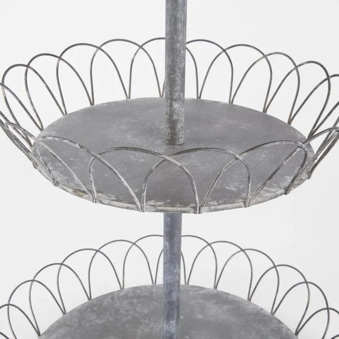 Zinc Three Tiered Looped Stand | 75cmH - Suzie Anderson Home