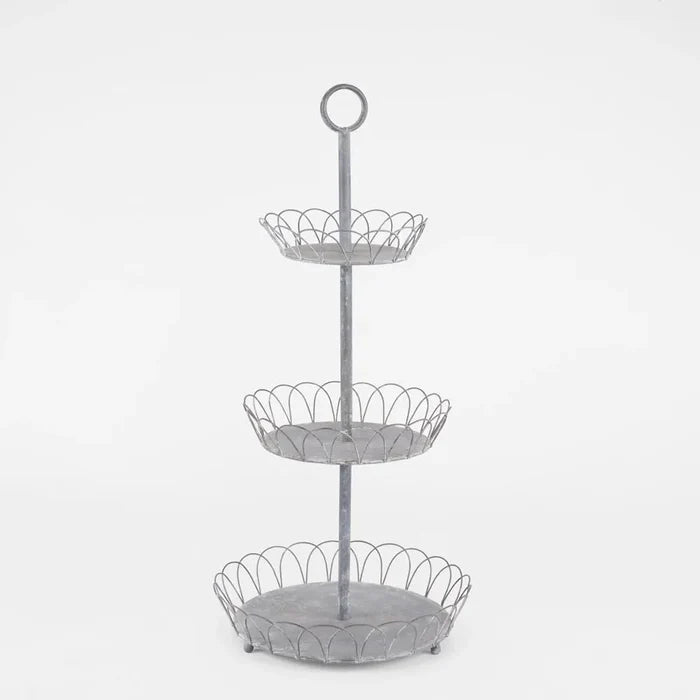Zinc Three Tiered Looped Stand | 75cmH - Suzie Anderson Home