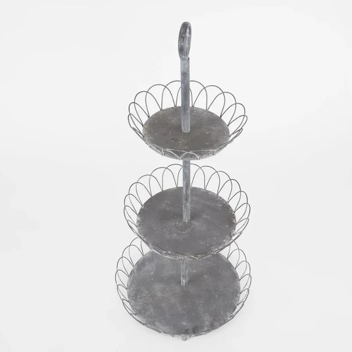 Zinc Three Tiered Looped Stand | 75cmH - Suzie Anderson Home